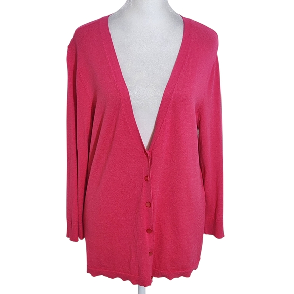 New York & Company Sweaters - New York and Company Hot Pink Cardigan Sweater Size Large